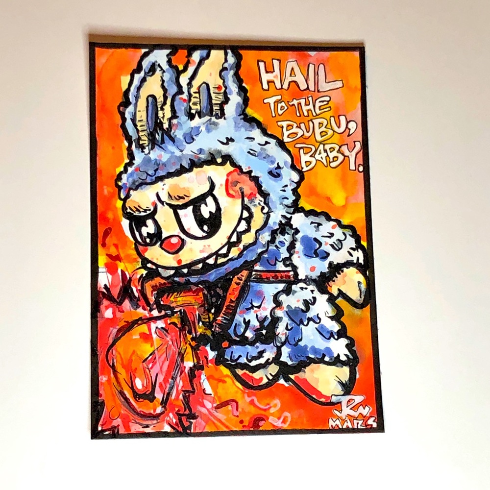 Sketch Card: Labubu / Ash (evil dead) original art